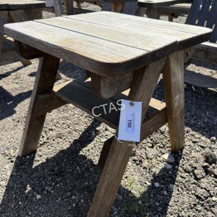 #150 • Wooden Square Side Patio Table