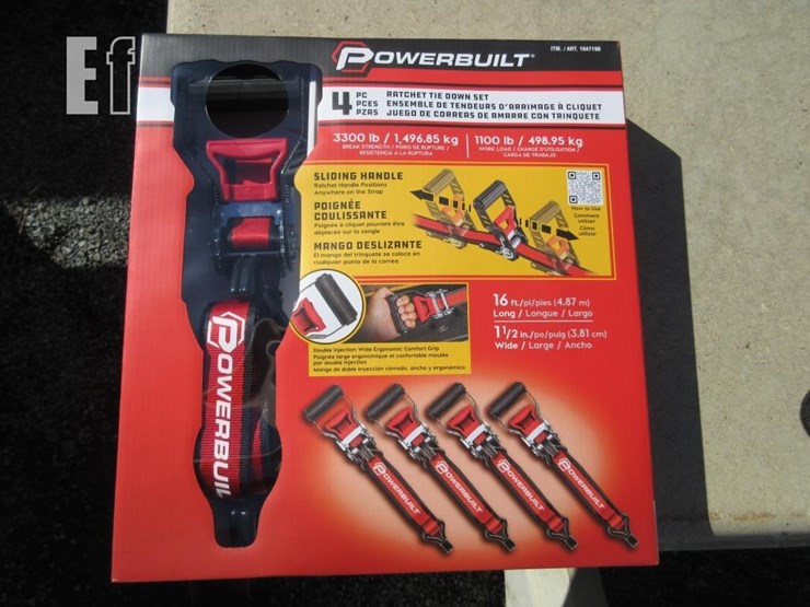 (4)-new-16'-x-1.5"-powerbuilt-ratchet-straps-image-1