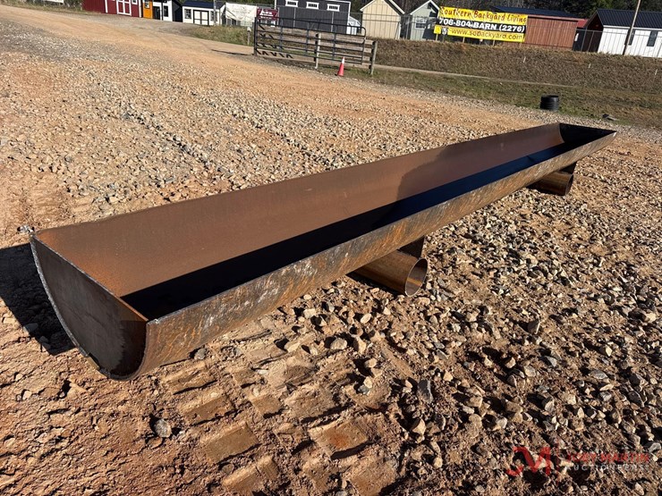 new-26"-x-20'-heavy-duty-cattle-feed-trough-w/-drain-holes-image-2