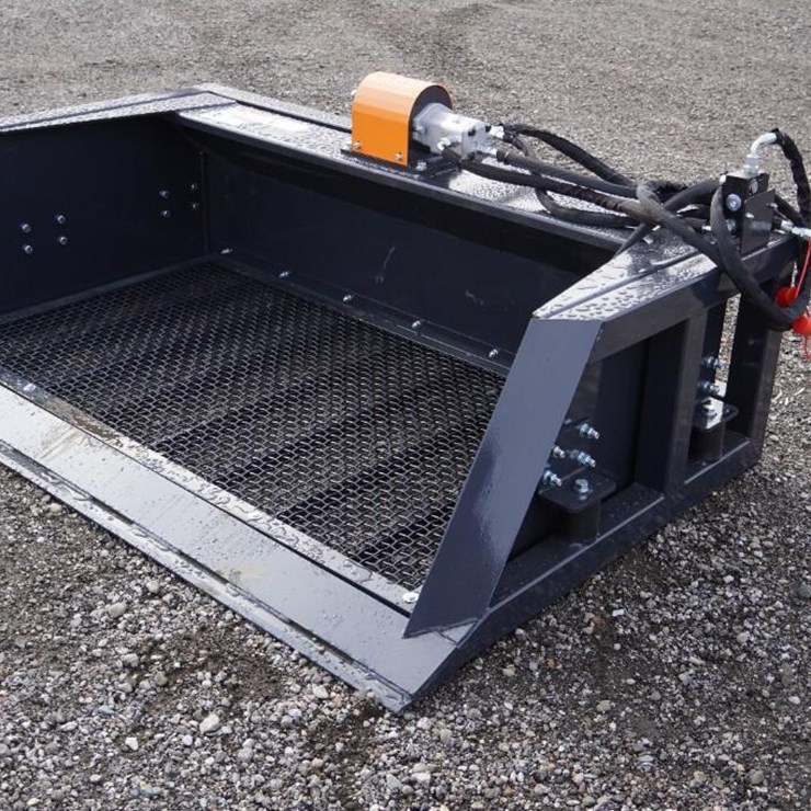 #1196 • New Skid Steer Screening Bucket Attachment