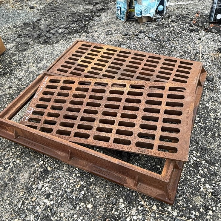 NEW 4FT. X 4FT. X 6IN. CAST IRON FRAME & GRATE