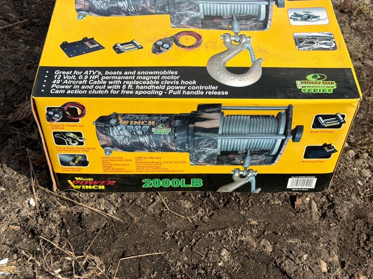 new-2000#-atv-wood-power-winch---atv-winch---camo-new-support-equipment-image-2