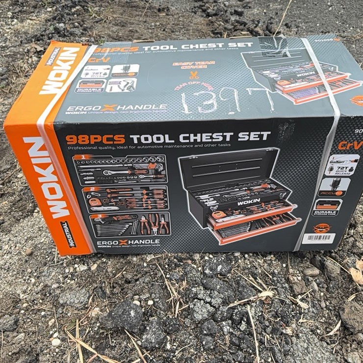 NEW WOKIN TOOL 98 PC TOOL CHEST SET - NEW SUPPORT EQUIPMENT