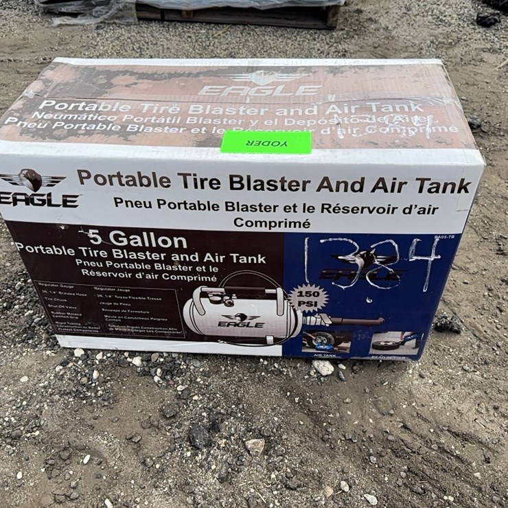 NEW EAGLE 5 GAL TIRE BLASTER & AIR CARRY TANK COMBO NEW SUPPORT EQUIPMENT