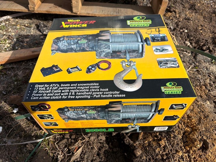 new-2000#-atv-wood-power-winch---atv-winch---camo-new-support-equipment-image-2
