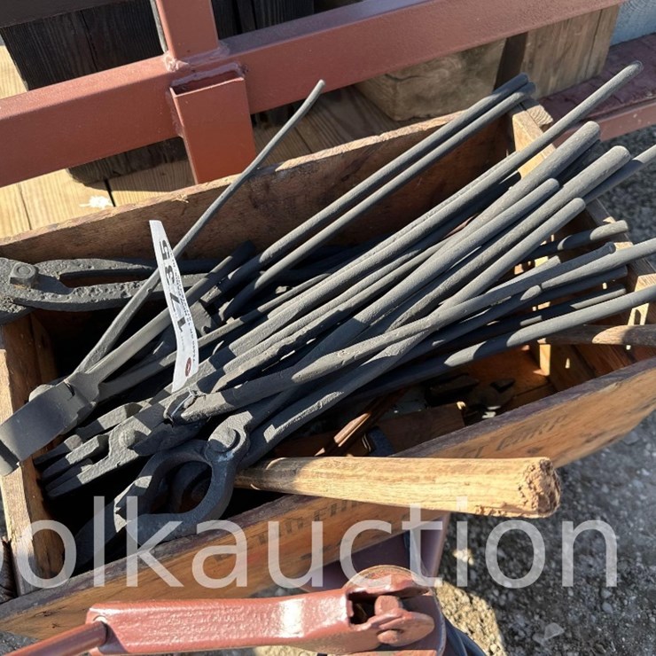 1735 - CRATE OF BLACKSMITH TOOLS - FROM THE HARLAN BEER ESTATE