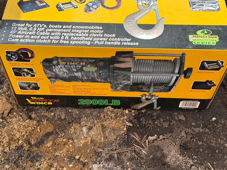 new-2000#-atv-wood-power-winch---atv-winch---camo-new-support-equipment-image-2