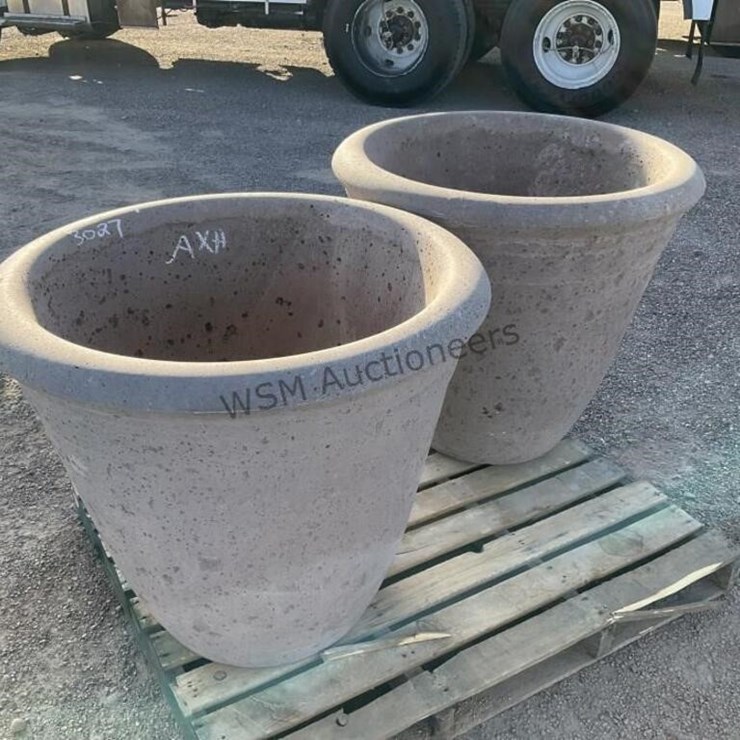(2) CONCRETE POTS