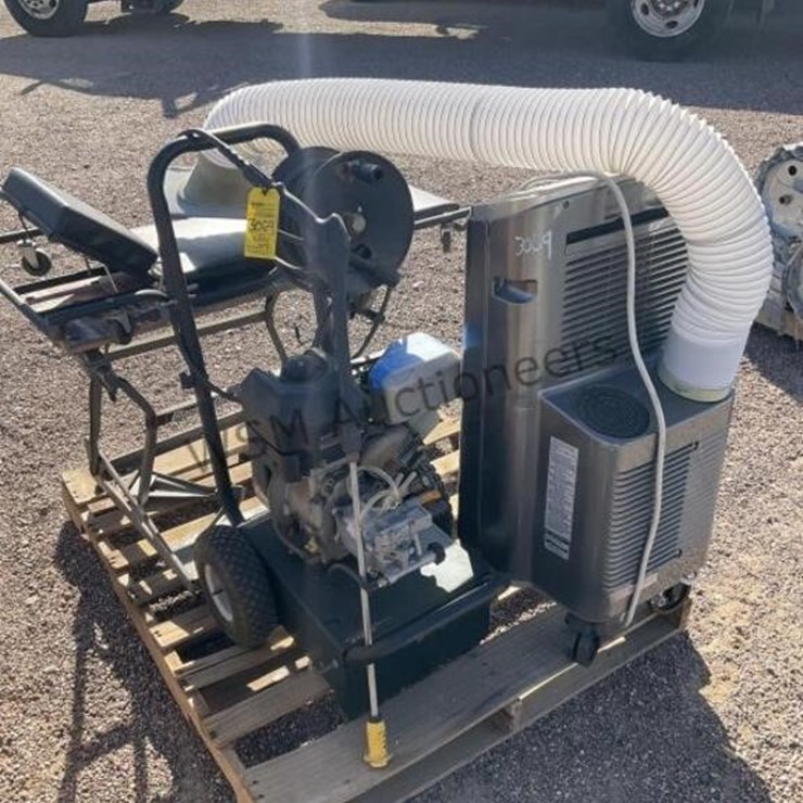 PALLET OF MISC TOOLS, PORTABLE A/C, PRESSURE