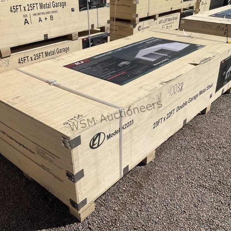 KJ K2223 23FT X 22Ft DOUBLE GARAGE METAL SHED