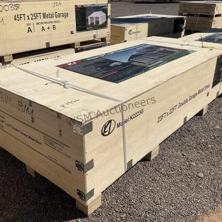 Kj K2223G 23FT X 22FT DOUBLE GARAGE METAL SHED