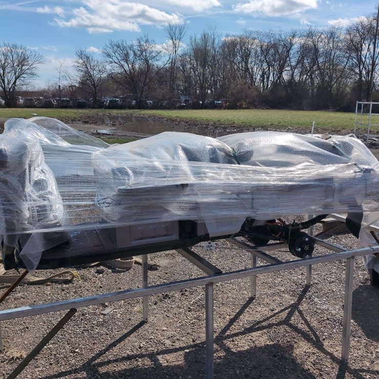 (1) IRET13 110V - 3-Wheeled Electric Utility Vehicle - Unassembled GREY/SILVER