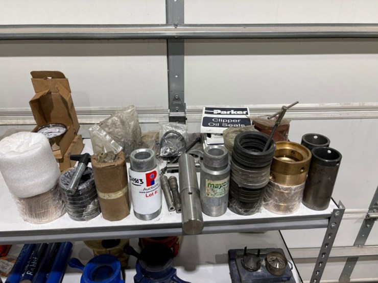 shelving-unit-w/-(unused)-xk-90-&-logan-swivel-parts,-stabbing-guides,-kelly-valve-kits,-guages,-etc-image-3