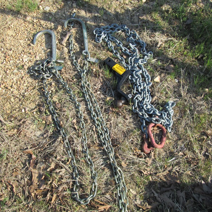 #43963 • 4" Drop Hitch, J Hook Chains, 20' 3/8" chain
