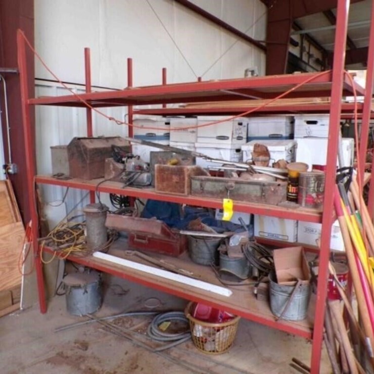 square tubing shelves & contents