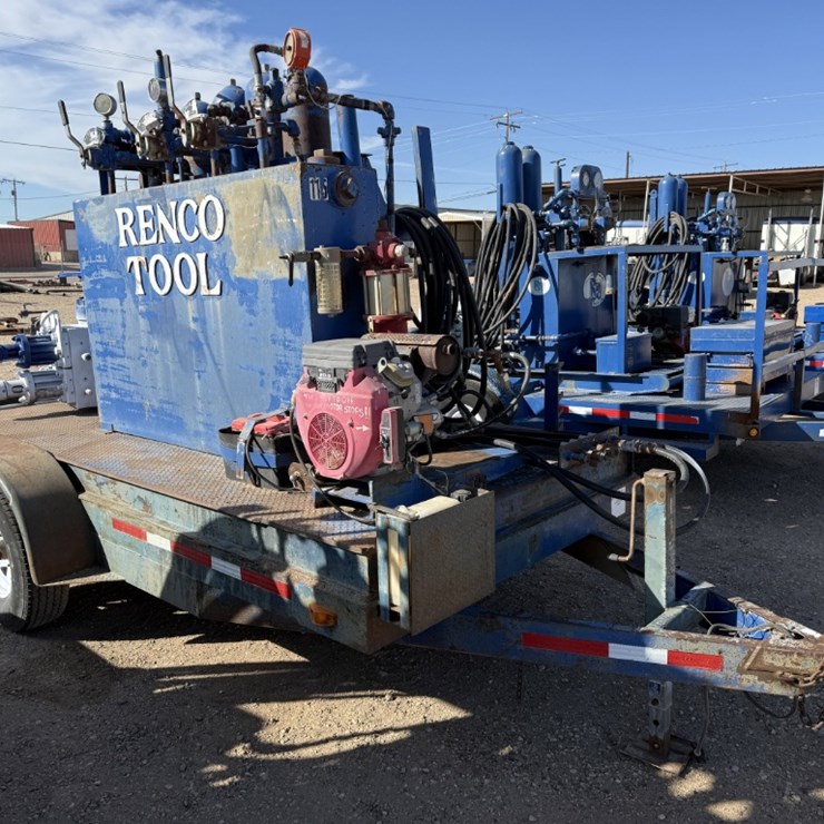 7-1/16 REEDY 5M 2-7/8 HYD BOP 3-STATION MTD ON 1999 HMDE T/A BP ACCUMULATOR CLOSING UNIT TRAILER