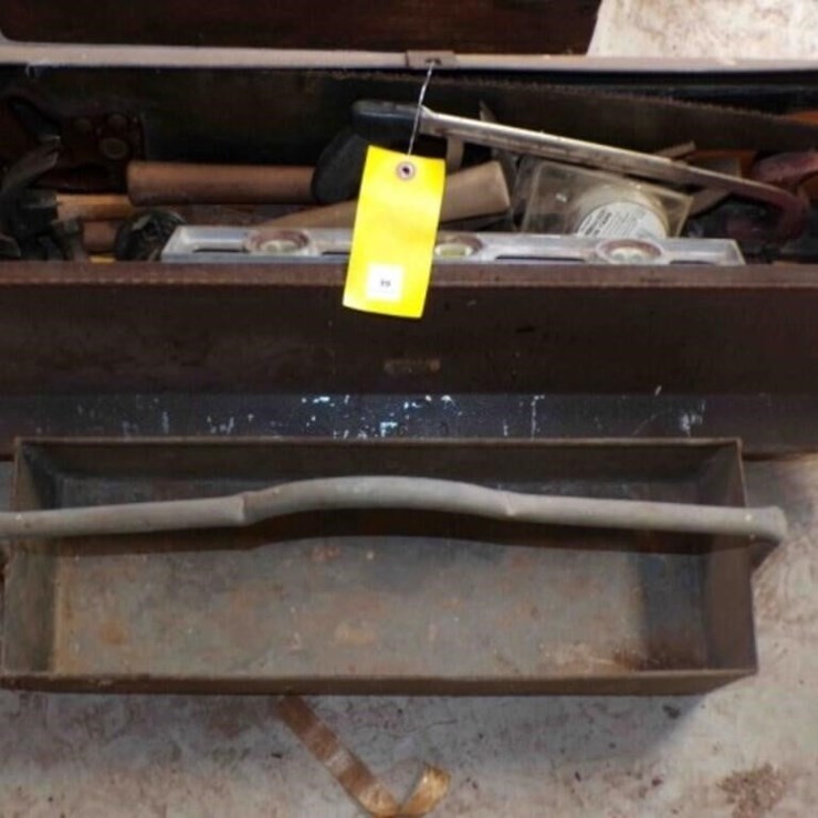 Carpenters tool box with tools