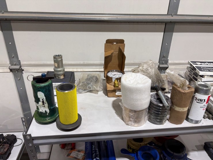 shelving-unit-w/-(unused)-xk-90-&-logan-swivel-parts,-stabbing-guides,-kelly-valve-kits,-guages,-etc-image-2