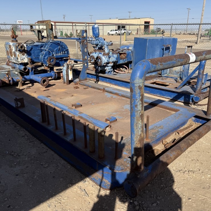 SPM TWS-600s 10K TRIPLEX PUMP MTD ON 20 X 8 SKID (INCOMPLETE, INOP)