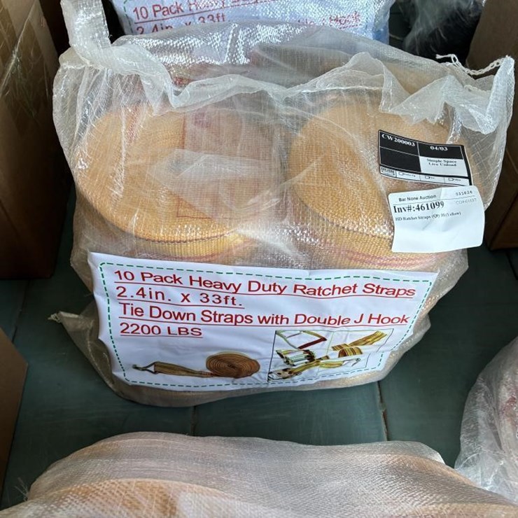 HD Ratchet Straps (Qty 10) (Yellow)