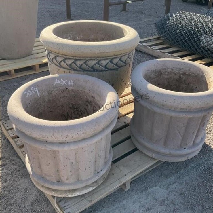 (3) CONCRETE POTS