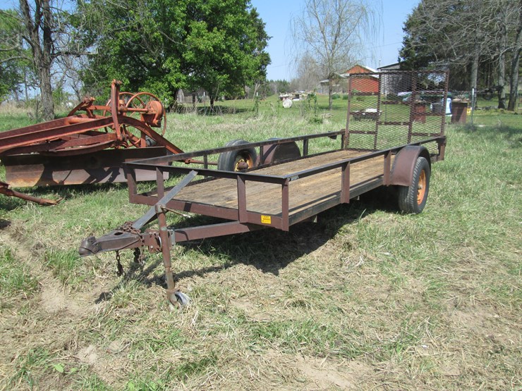 #43951-•-homemade-14'-s/a-steel-utility-trailer-image-1