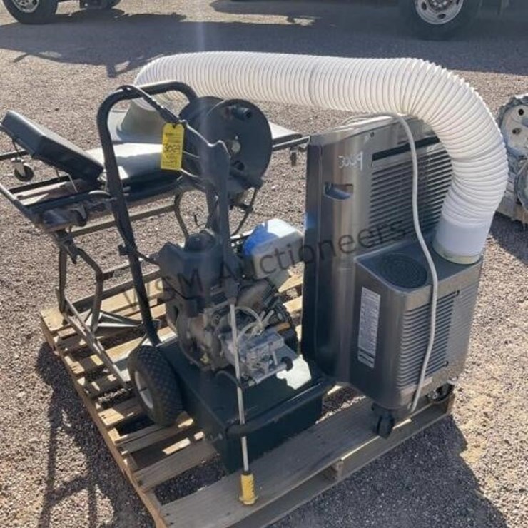 PALLET OF MISC TOOLS, PORTABLE A/C, PRESSURE