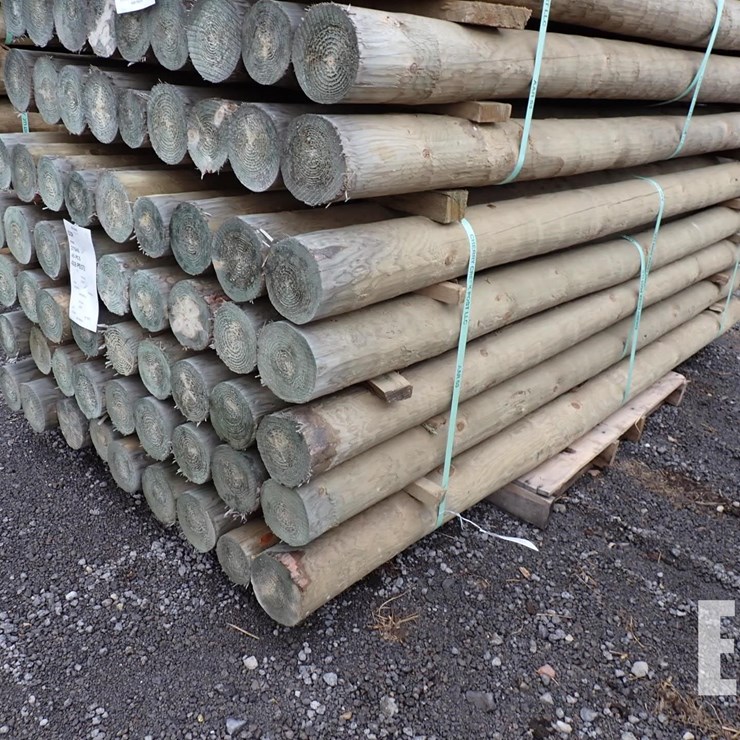 (45) 4" X 8' RED PINE POSTS