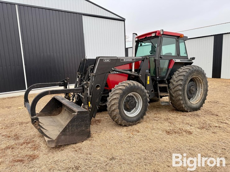 1986-case-2294-mfwd-tractor-w/farmhand-xl1140-grapple-loader-image-1