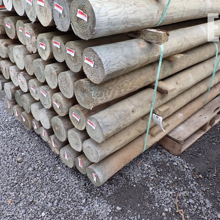 (45) 4" X 8' RED PINE POSTS