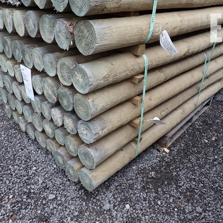 (45) 4" X 8' RED PINE POSTS