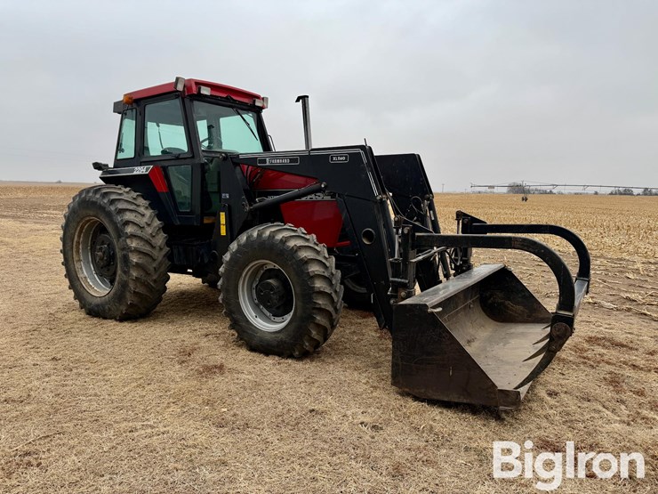 1986-case-2294-mfwd-tractor-w/farmhand-xl1140-grapple-loader-image-3