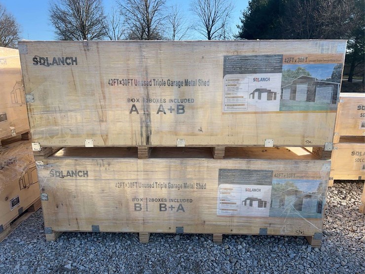 sdlanch-sdl4230tgms-42-ft-x-30-ft-triple-garage-metal-shed-image-1