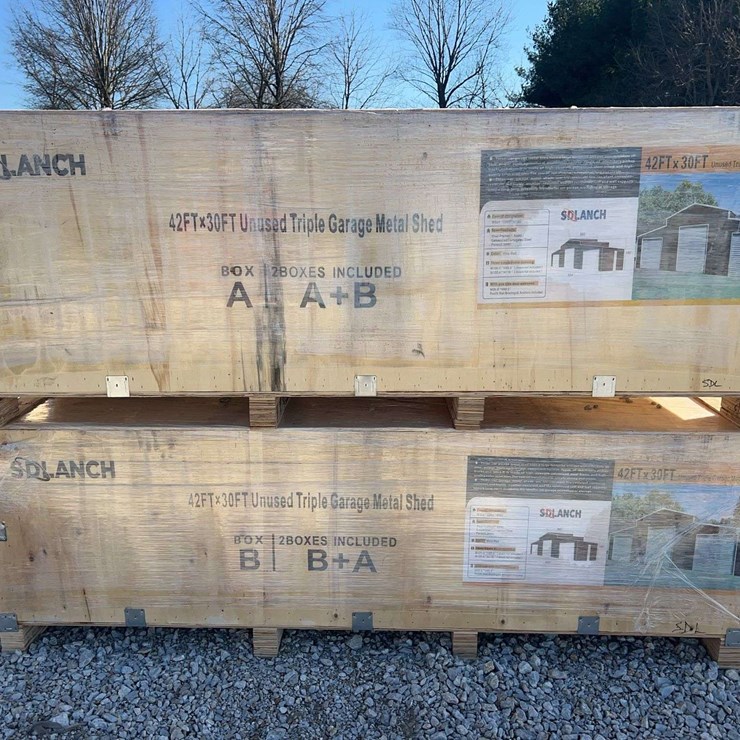 SDLANCH SDL4230TGMS 42 FT x 30 FT Triple Garage Metal Shed