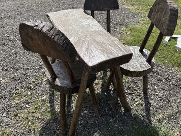 #86-•-custom-wooden-bench-&-3-chairs-image-4