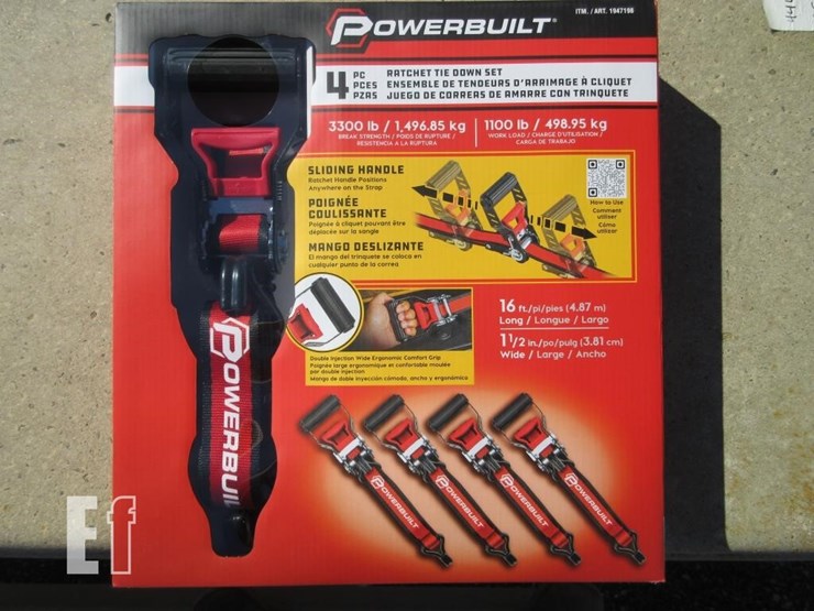 (4)-new-16'-x-1.5"-powerbuilt-ratchet-straps-image-1
