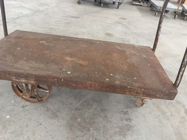 heavy-duty-steel-platform-cart-with-dual-handles-and-cast-iron-wheels-image-6