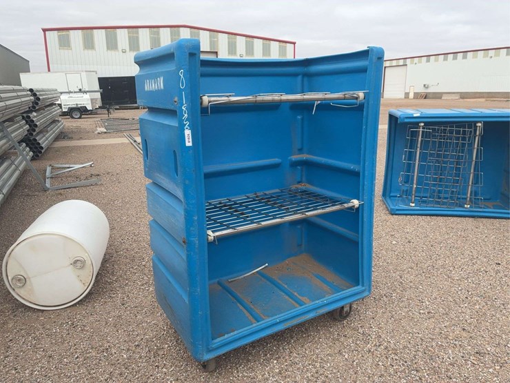 large-blue-polyethylene-laundry-cart-with-metal-shelves-on-casters-image-1