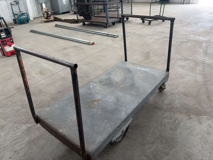 heavy-duty-steel-platform-cart-with-dual-handles-and-four-wheels-image-2