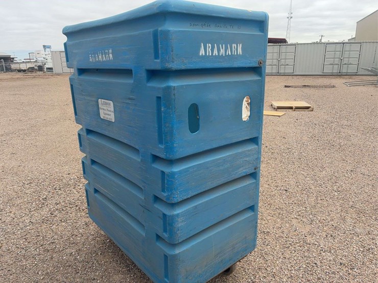 blue-polyethylene-utility-cart-with-wire-shelves,-aramark-branded-image-6