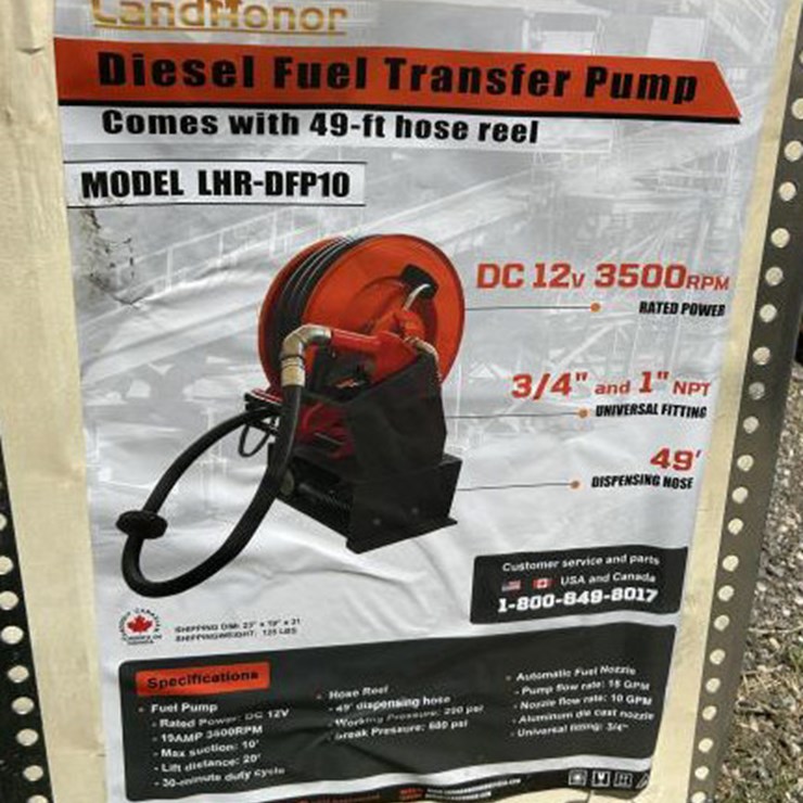 #130 • Diesel Transfer Pump w/ 49' Hose Reel