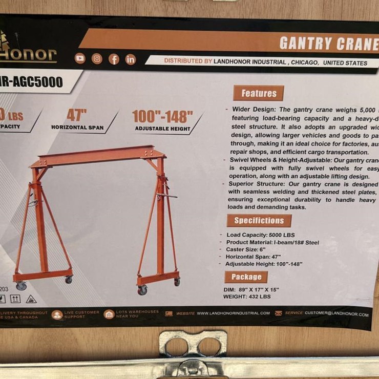 #3 • 5000 Lbs Gantry Crane