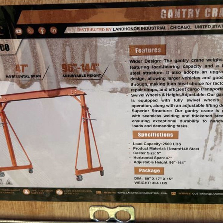 #5 • 2500 Lbs Gantry Crane