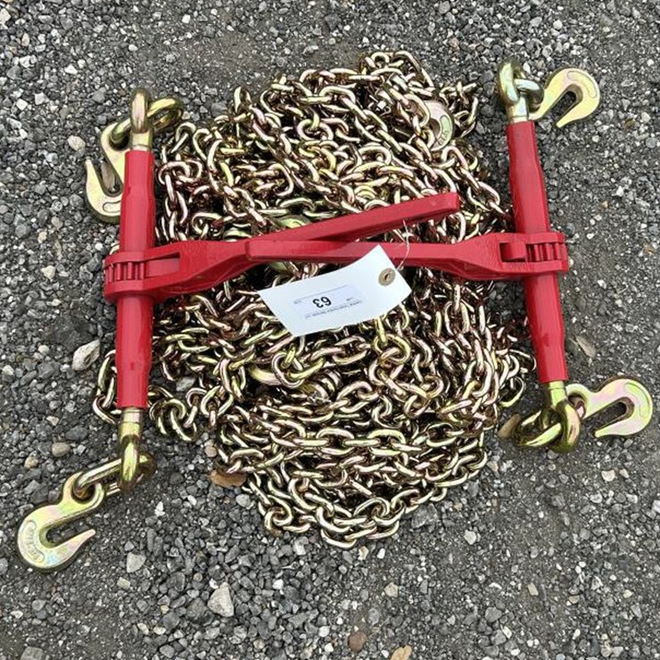 #63 • (4) 5/16" 20' Chains & (2) 5,400 lb Boomers