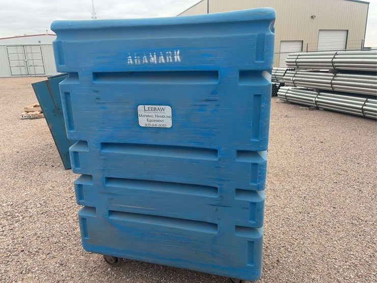 blue-polyethylene-utility-cart-with-wire-shelves,-aramark-branded-image-5