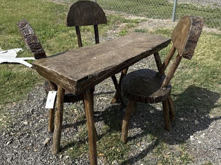 #86-•-custom-wooden-bench-&-3-chairs-image-1