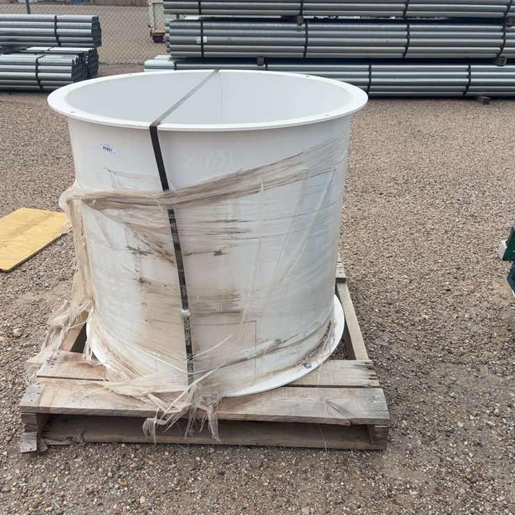 Large White Industrial Flanged Cylinder, Heavy-Duty Plastic