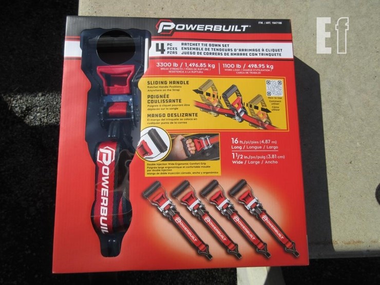 (4)-new-16'-x-1.5"-powerbuilt-ratchet-straps-image-1