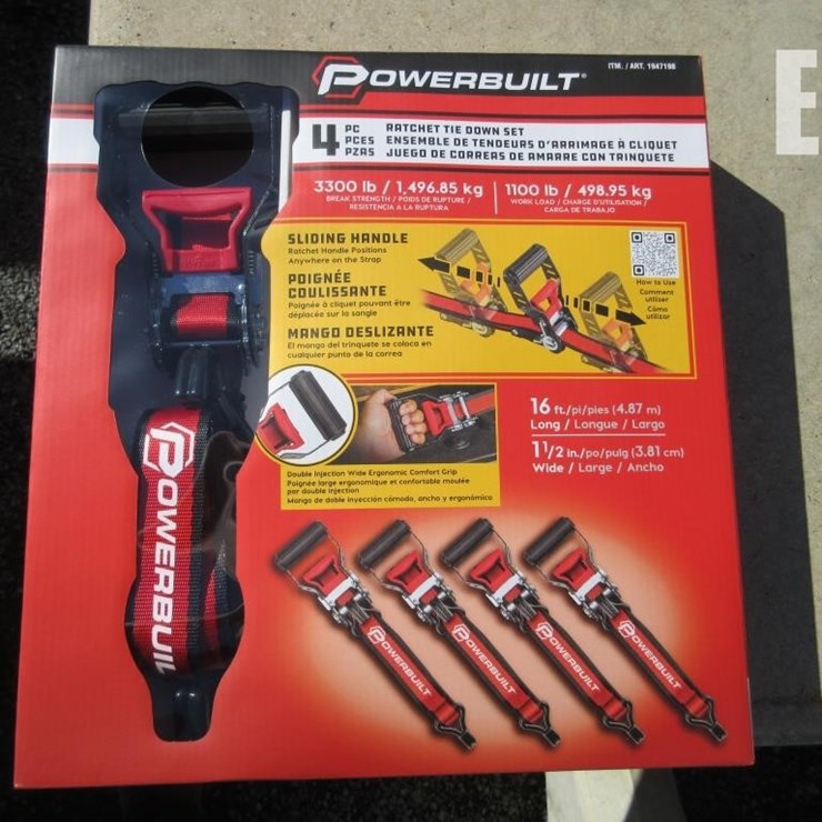 (4) NEW 16' X 1.5" POWERBUILT RATCHET STRAPS