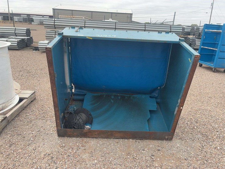 industrial-dock-shelter,-steel-frame-with-blue-vinyl-curtain,-6'x6'x4'-image-1